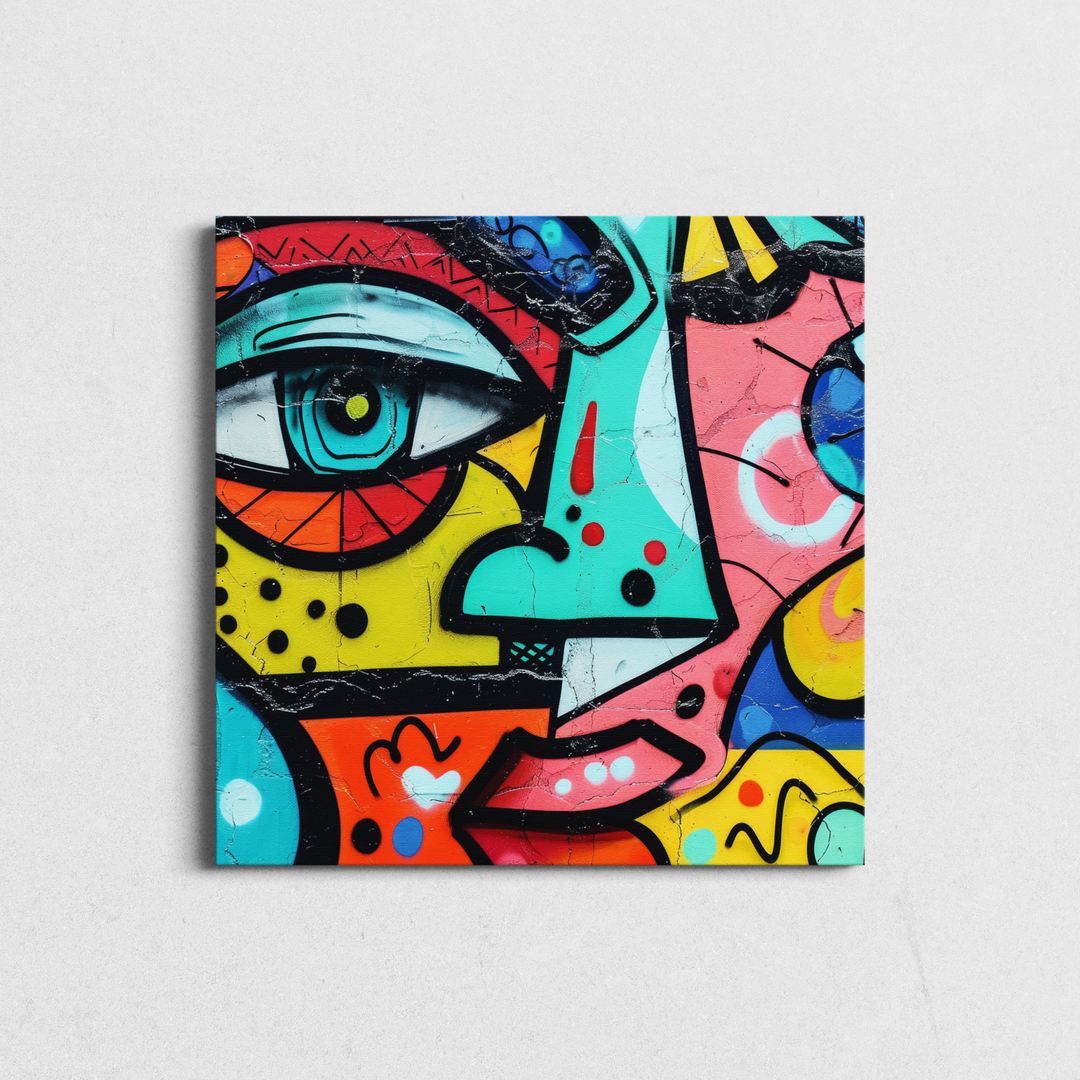 Deconstructed Pop Art Face